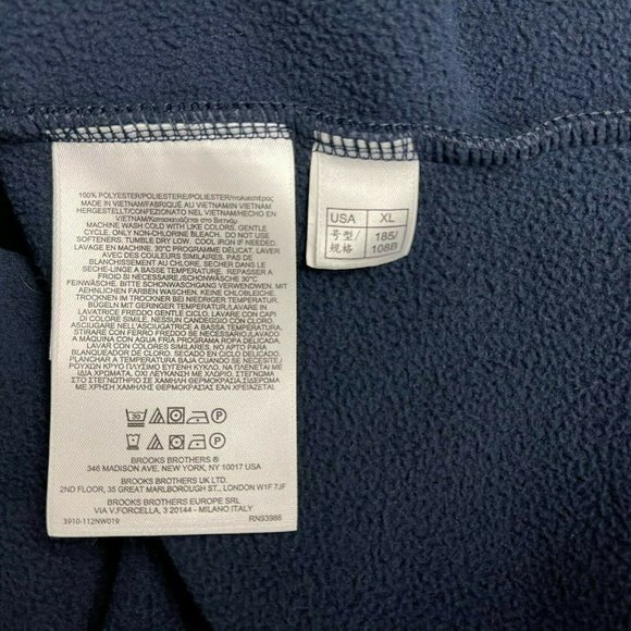 Brooks Brothers 1/2 Zip Fleece Pullover Sweater Long Sleeve Blue Mens XL EUC - Picture 11 of 15